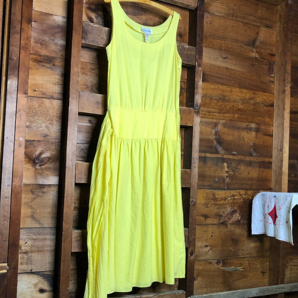 Vintage 80's Michael Blair Yellow Maxi Sun…